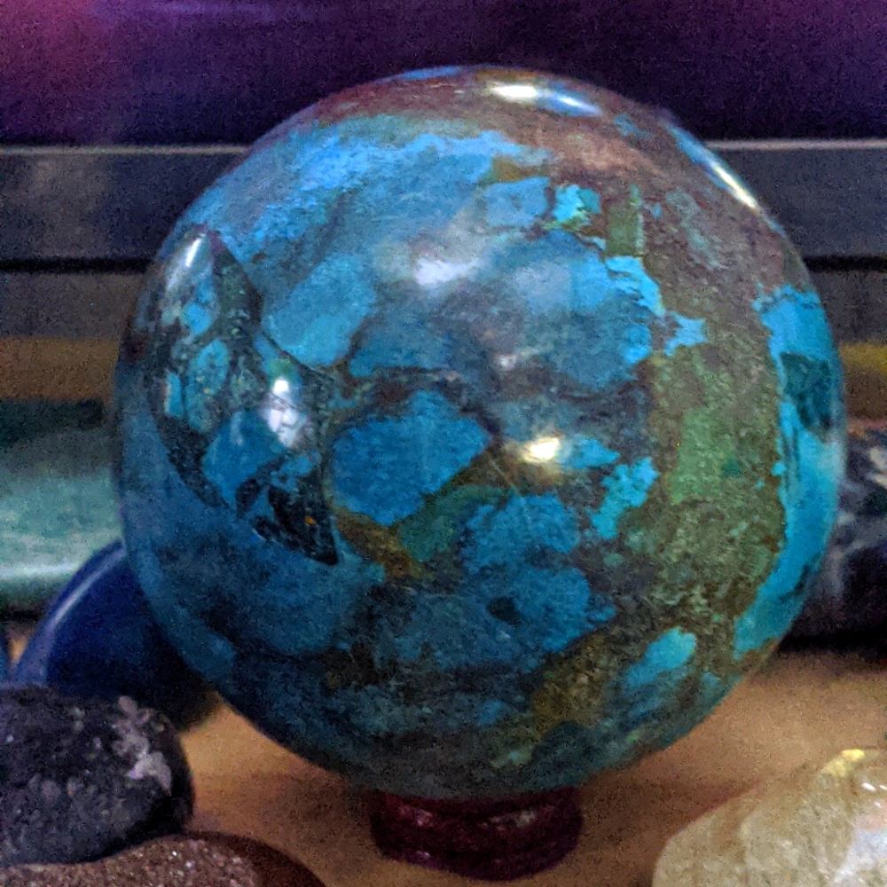 Biggest Chrysocolla Azurite SPHERE yet